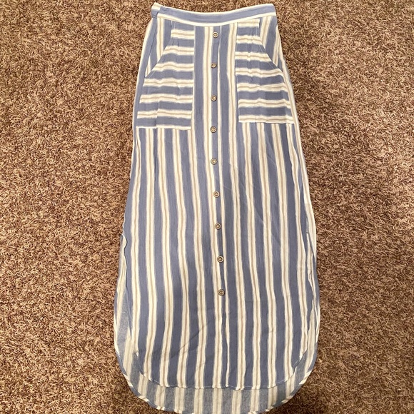 blue and white striped maxi skirt - Picture 3 of 4